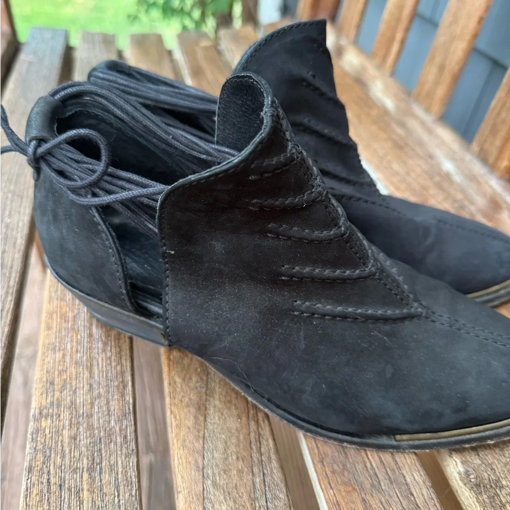 Free People Southern Cross‎ Black Suede Ankle Booties